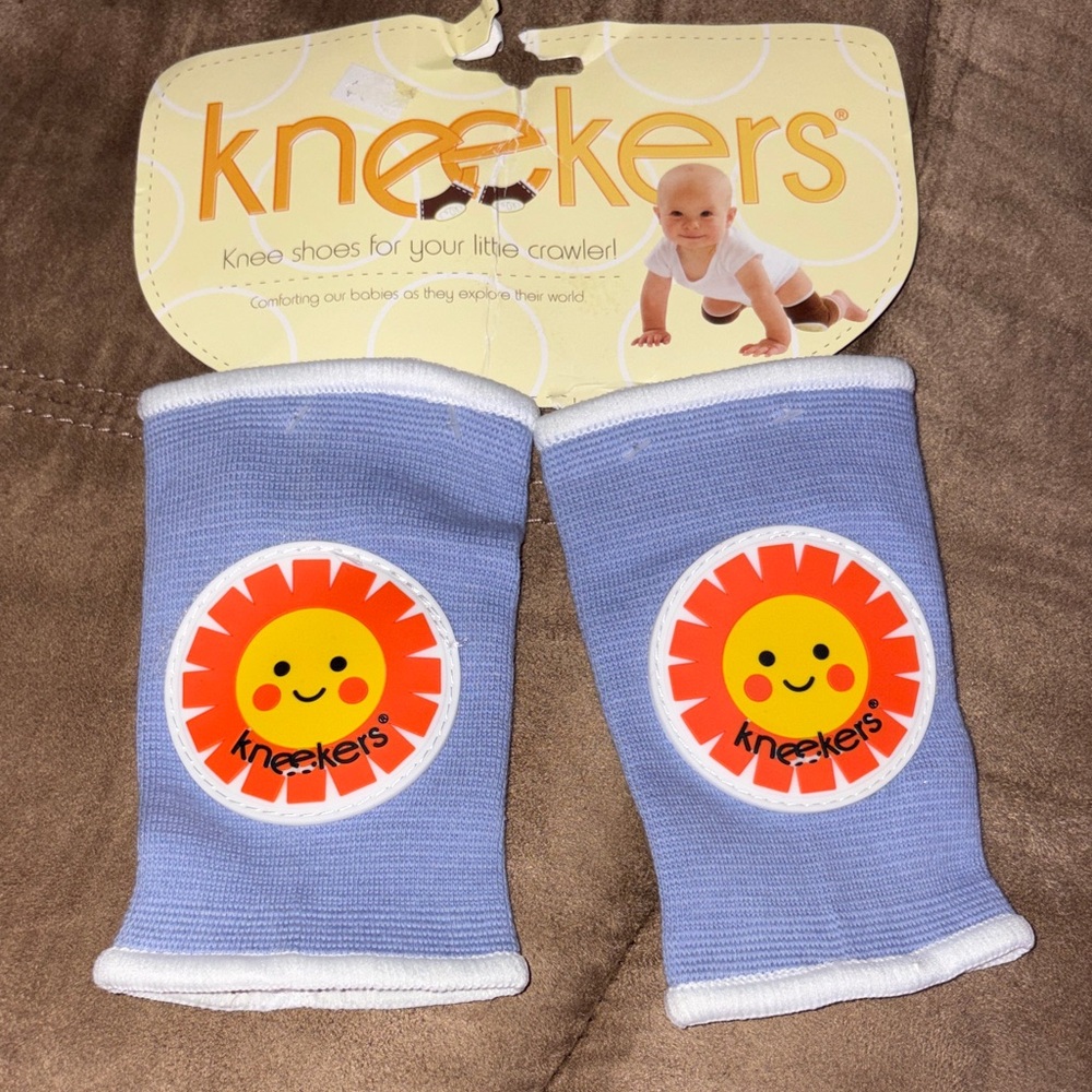 Kids Light Blue Knee Protectors with Sun Patch